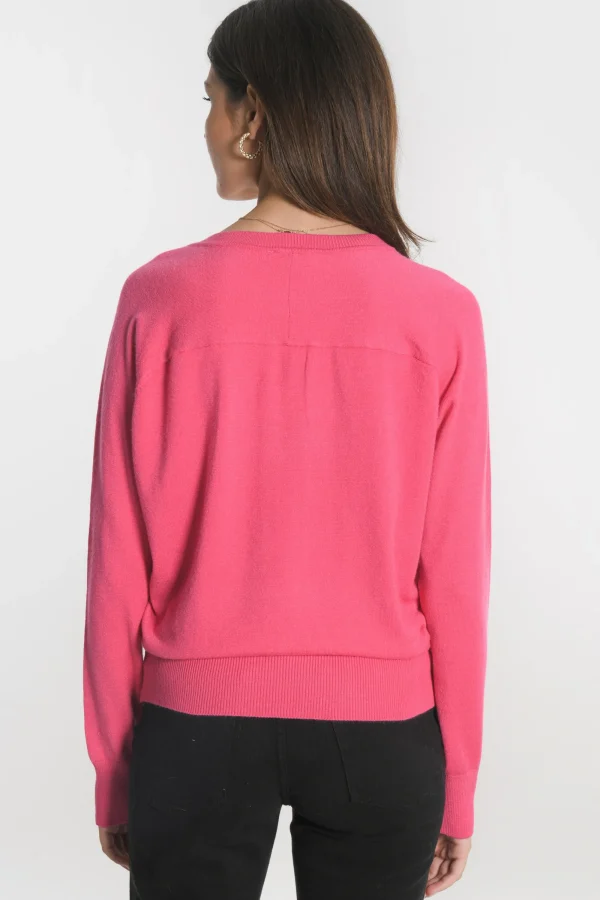 KOOKAÏ PULL COL V NOLWENN Fuschia Online