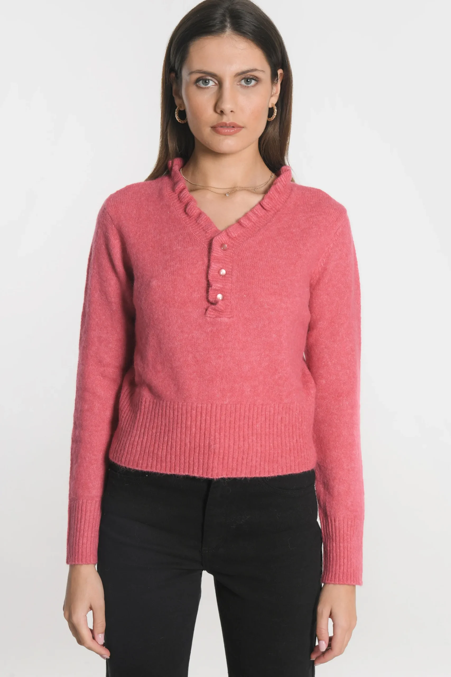pull_col_v_sandrine_berry_0.webp KOOKAÏ PULL COL V SANDRINE Berry Cheap