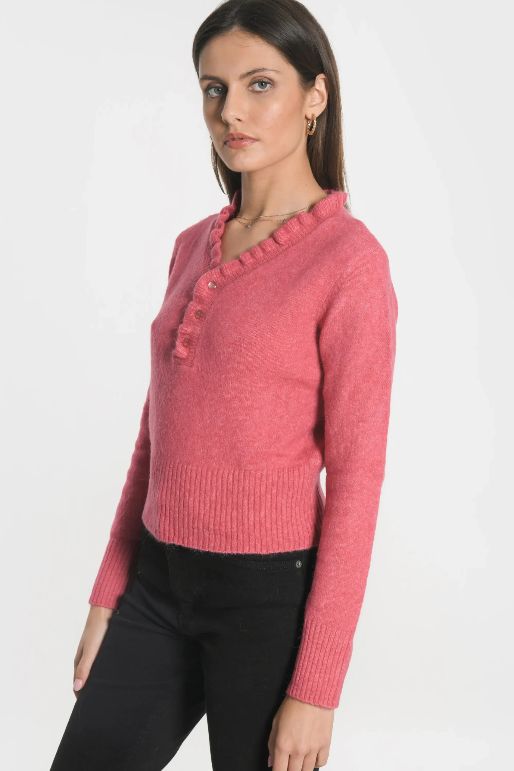 pull_col_v_sandrine_berry_1.webp KOOKAÏ PULL COL V SANDRINE Berry Cheap