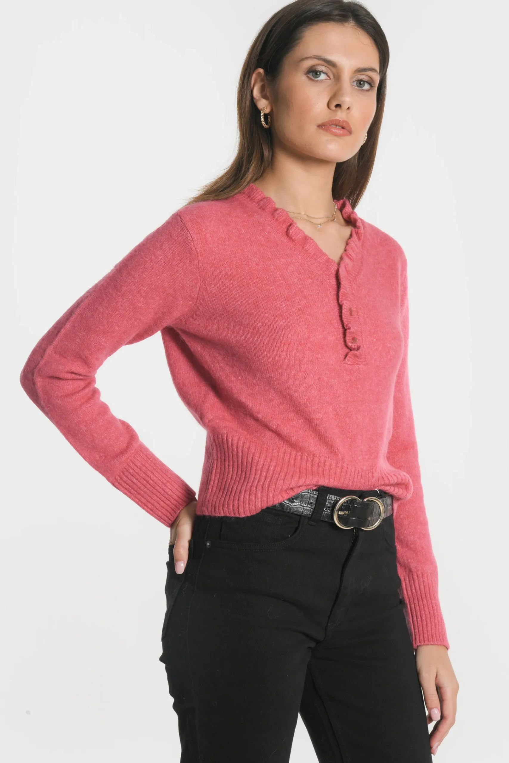 pull_col_v_sandrine_berry_2.webp KOOKAÏ PULL COL V SANDRINE Berry Cheap