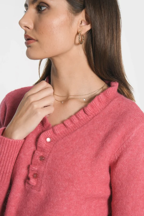 KOOKAÏ PULL COL V SANDRINE Berry Cheap