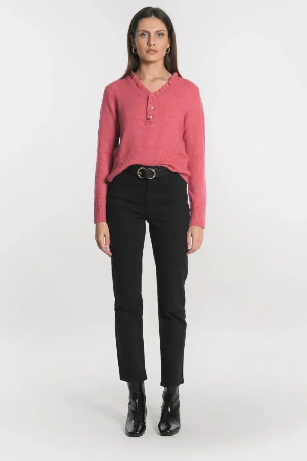 KOOKAÏ PULL COL V SANDRINE Berry Cheap