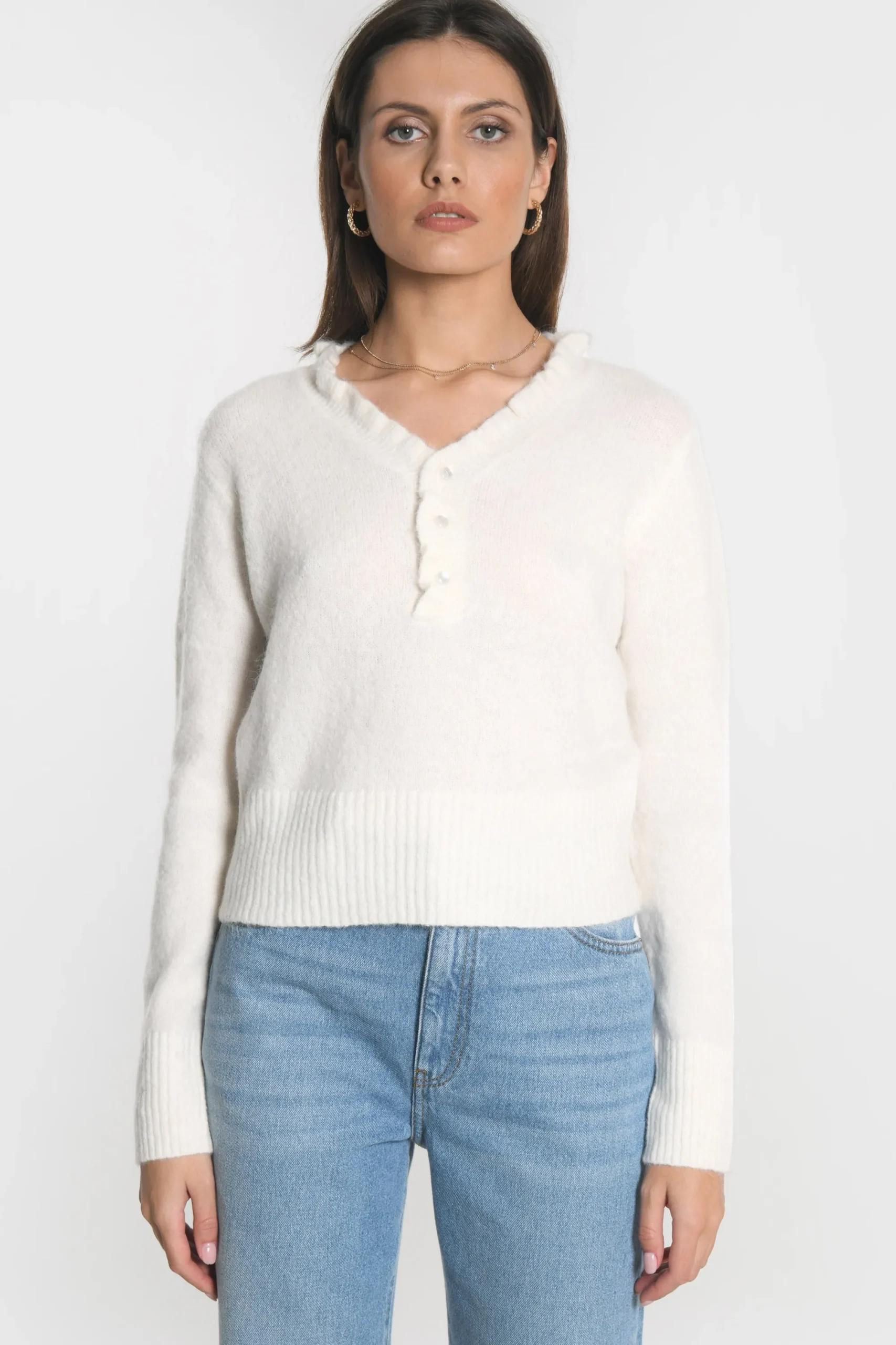 pull_col_v_sandrine_ecru_0.webp KOOKAÏ PULL COL V SANDRINE Ecru Sale