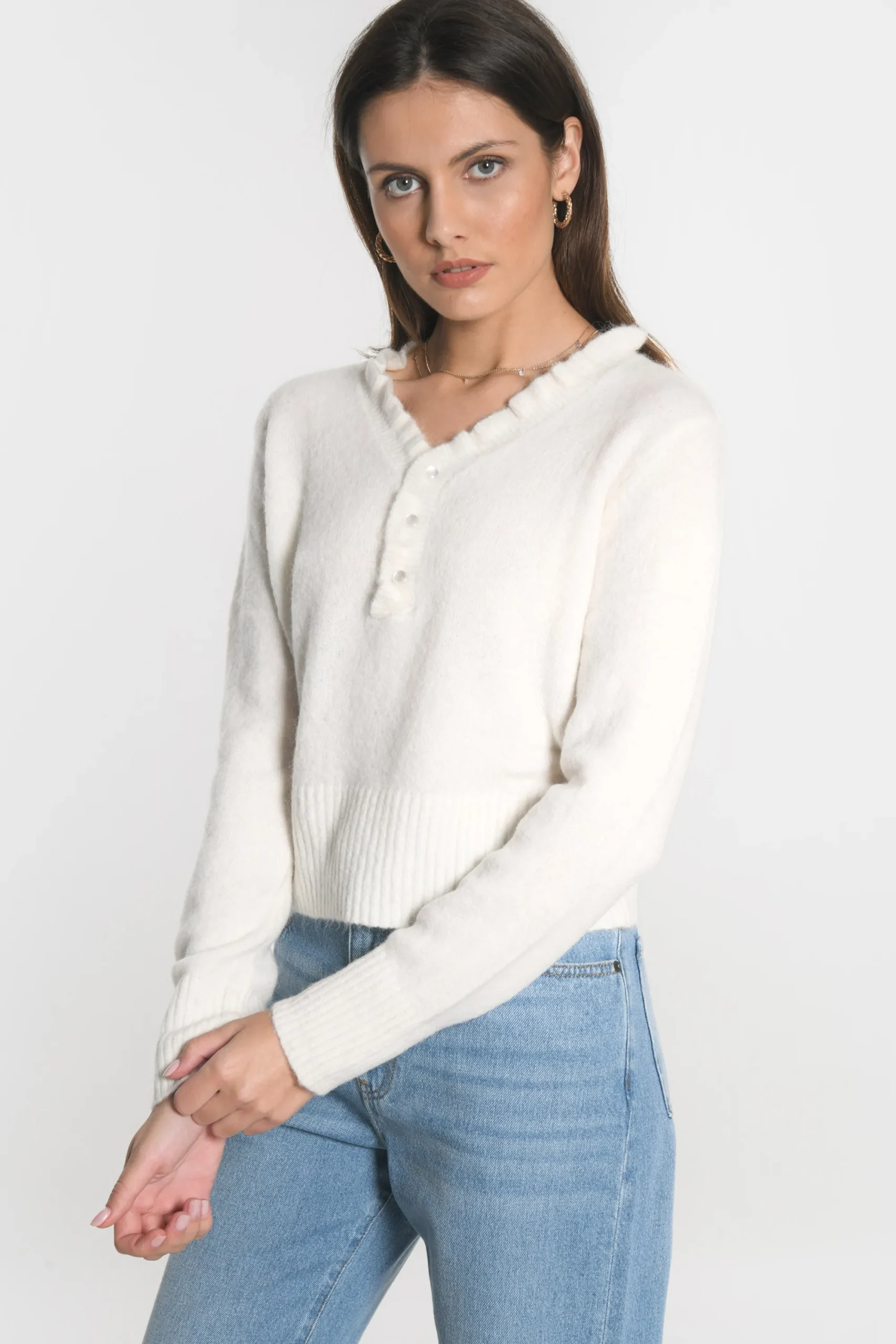 pull_col_v_sandrine_ecru_1.webp KOOKAÏ PULL COL V SANDRINE Ecru Sale