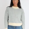 KOOKAÏ PULL JACQUARD ALICE Beige/bleu Sale