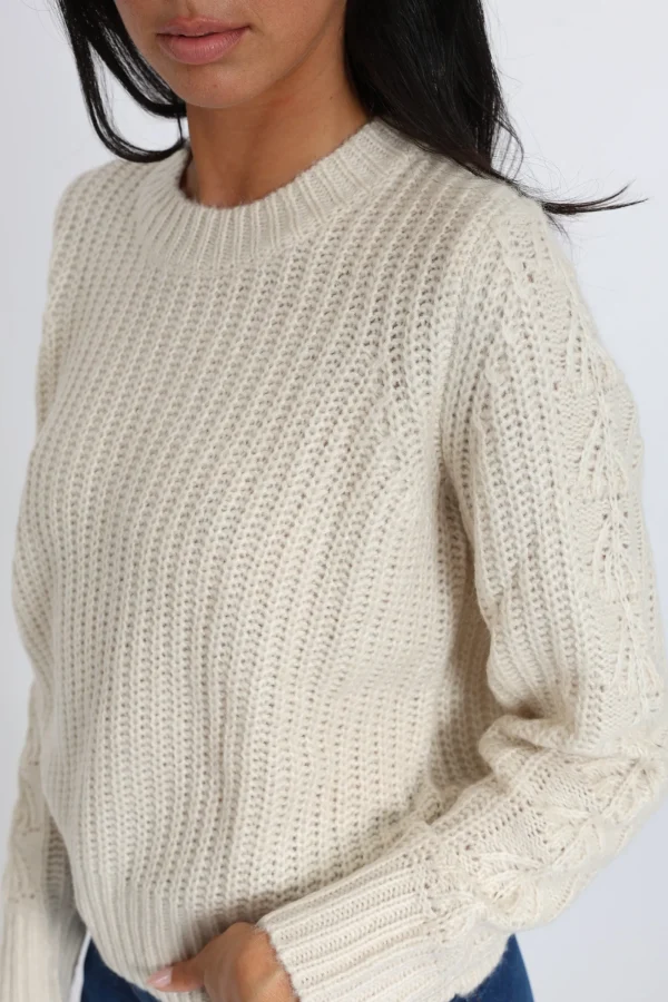 KOOKAÏ PULL LANA COL ROND ÉCRU Ecru Fashion
