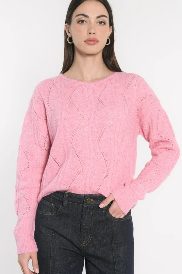 KOOKAÏ PULL MONICA ROSE POUDRÉ CHINÉ Rosepoudrechine Outlet