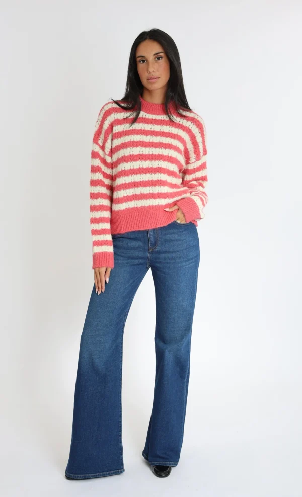 KOOKAÏ PULL RAYÉ CENDY ROSE/ÉCRU Rapturrose/ecru Shop