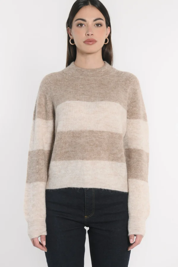 KOOKAÏ PULL RAYÉ COLETTE BROWN/BEIGE CHINÉ Brown/beigechine Best Sale