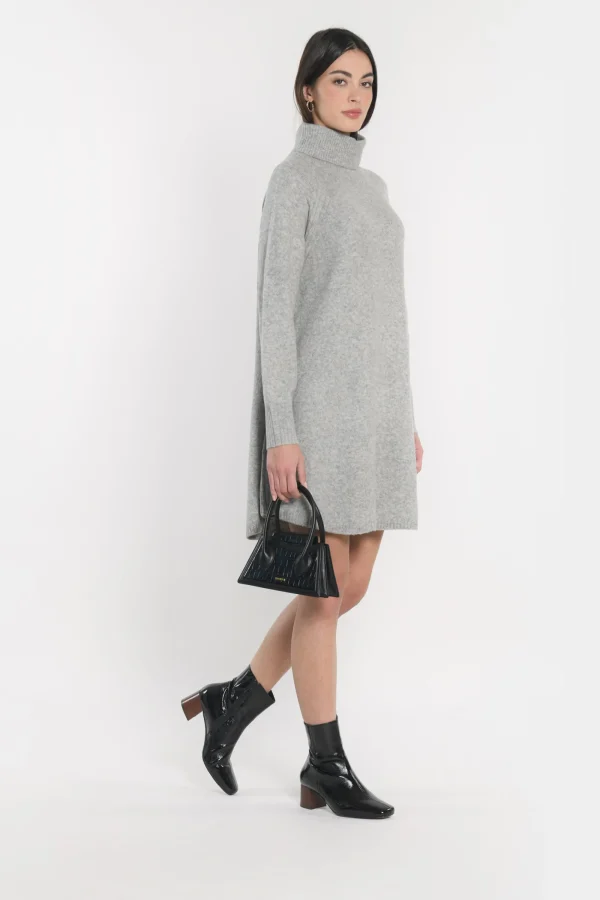 KOOKAÏ ROBE COL ROULÉ MANDY GRIS CHINÉ Grischine Cheap