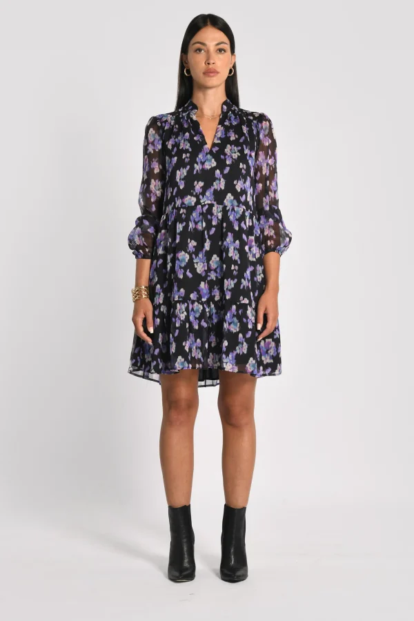 KOOKAÏ ROBE COURTE FLEURS MADISON MULTI VIOLET Multiviolet Hot