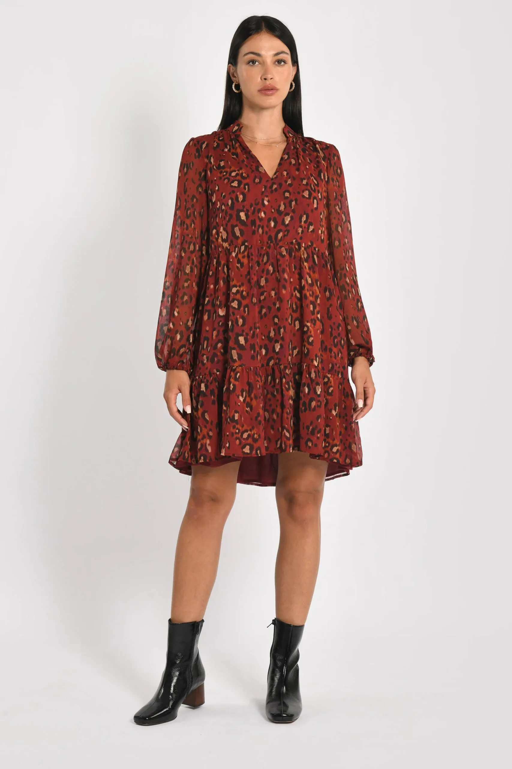 robe_courte_leopard_mina__1.webp KOOKAÏ ROBE COURTE LEOPARD MINA MULTI Bordeaux Store