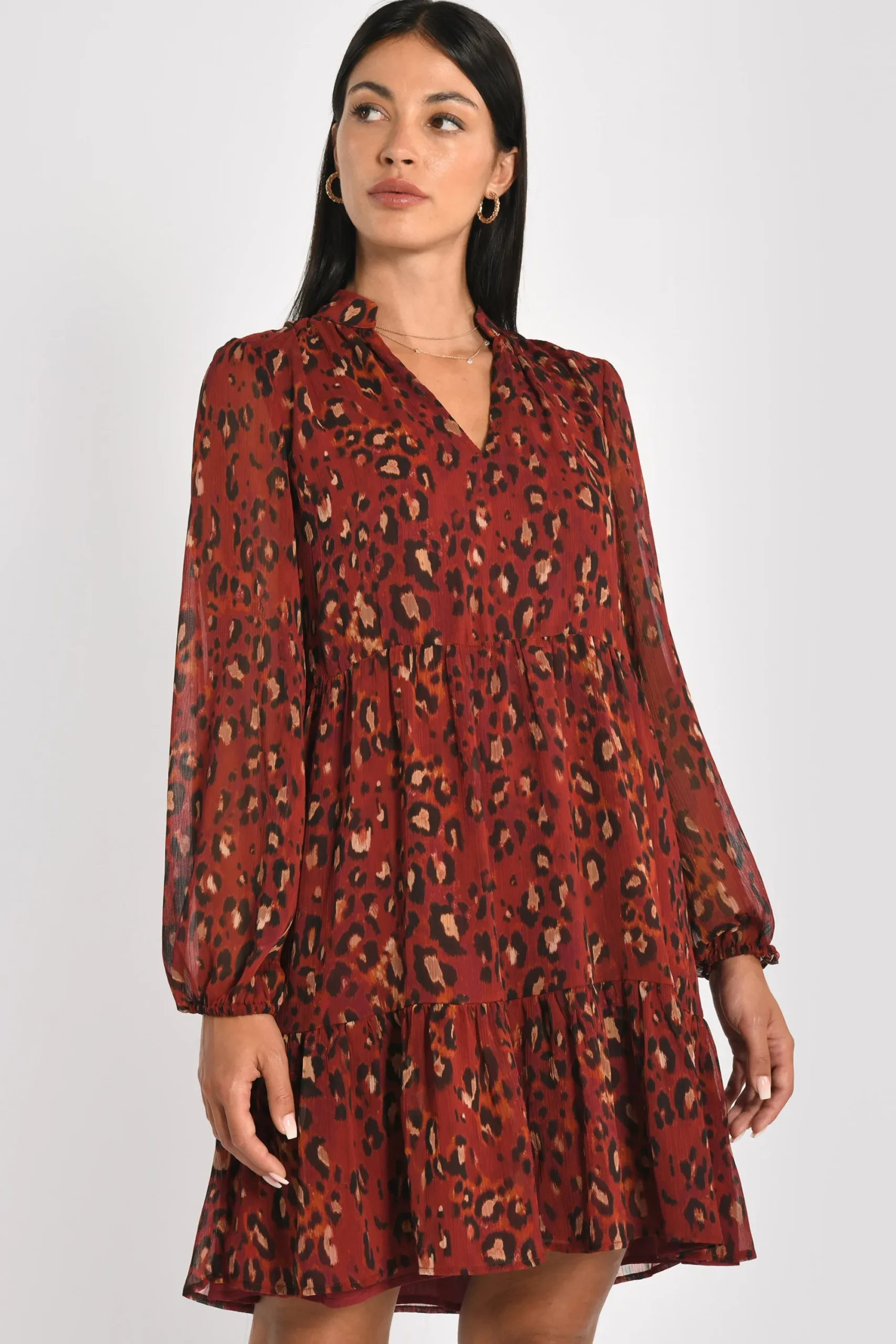 robe_courte_leopard_mina__2.webp KOOKAÏ ROBE COURTE LEOPARD MINA MULTI Bordeaux Store