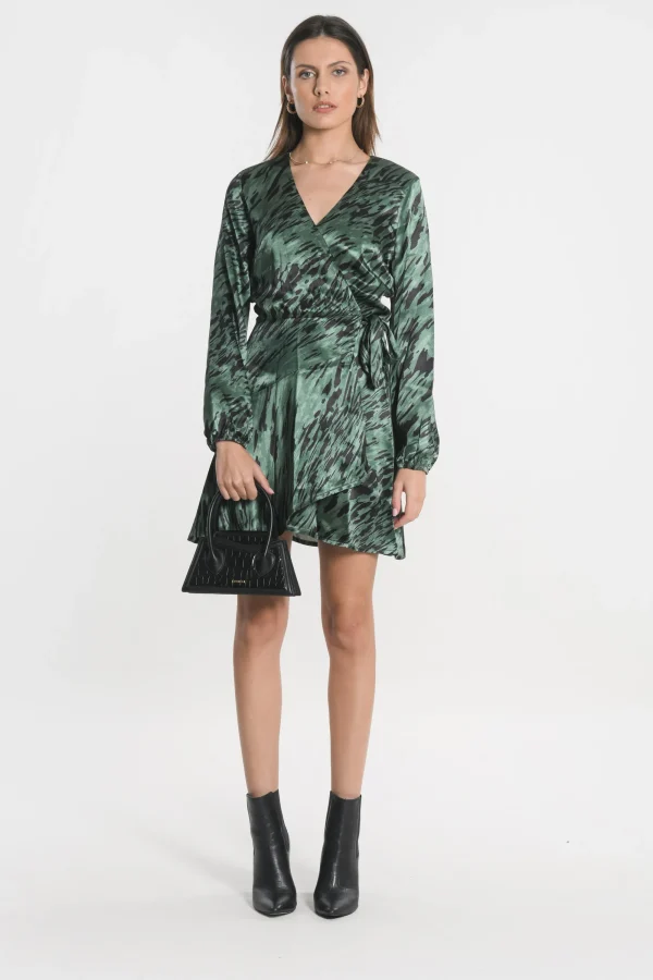 KOOKAÏ ROBE COURTE NESA Noir/vert Cheap