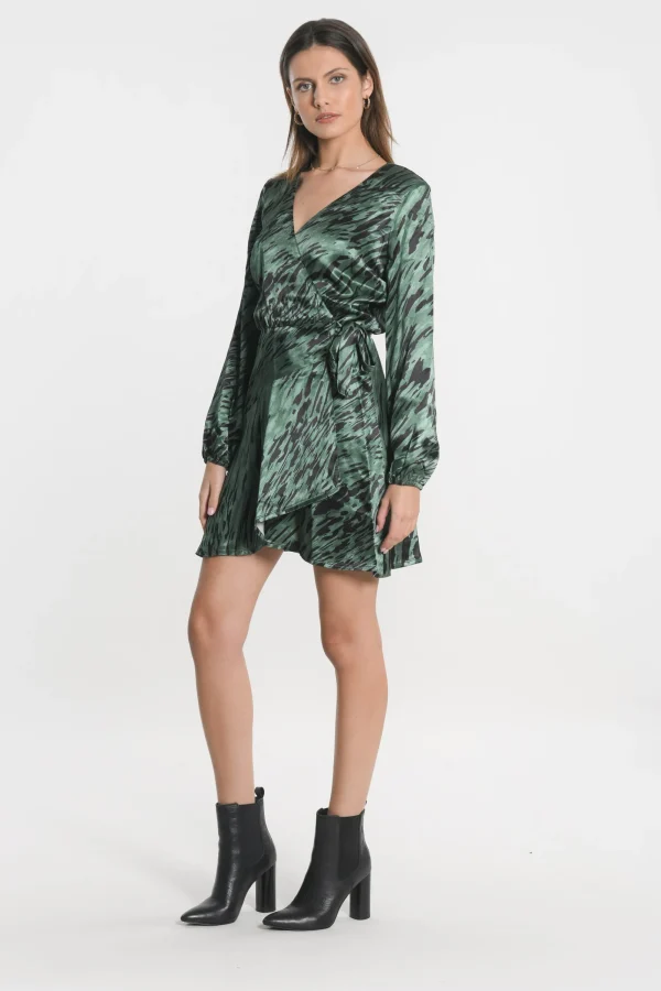 KOOKAÏ ROBE COURTE NESA Noir/vert Cheap