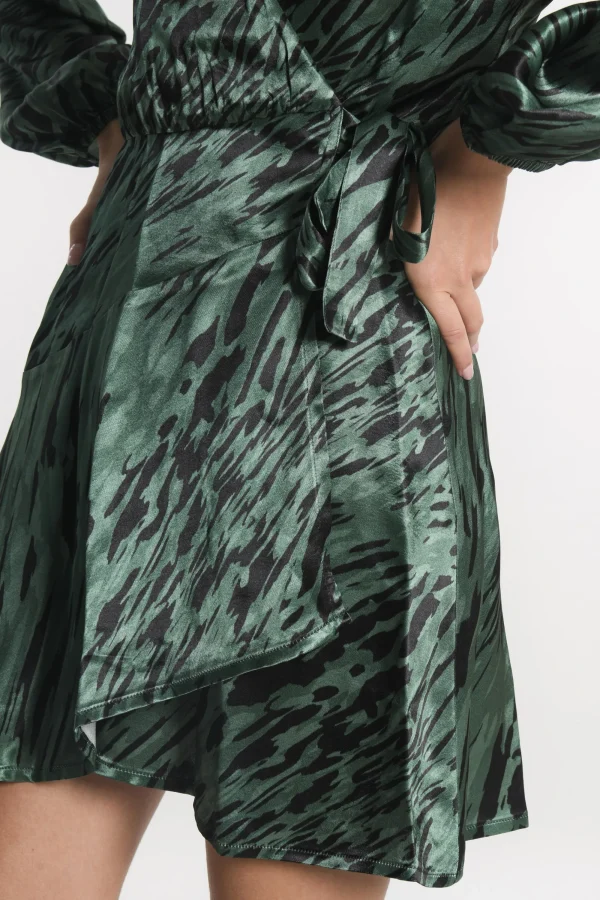 KOOKAÏ ROBE COURTE NESA Noir/vert Cheap