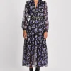 KOOKAÏ ROBE LONGUE FLEURS MADISON MULTI VIOLET Multiviolet Flash Sale