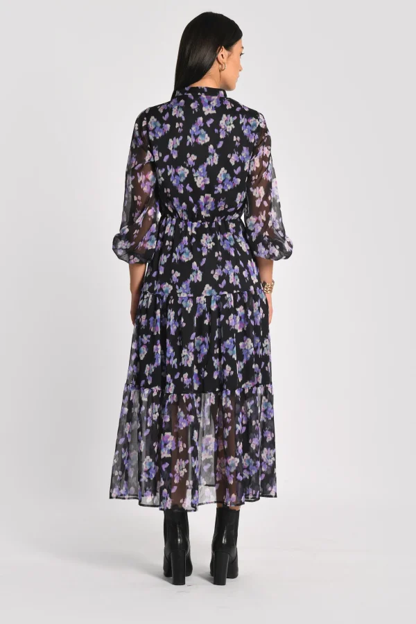 KOOKAÏ ROBE LONGUE FLEURS MADISON MULTI VIOLET Multiviolet Flash Sale