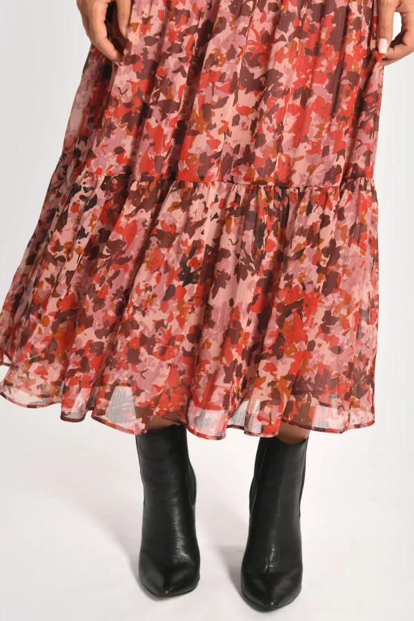 KOOKAÏ ROBE LONGUE IMPRIMÉE CONSTANCE MULTI BORDEAUX Multibordeaux Hot