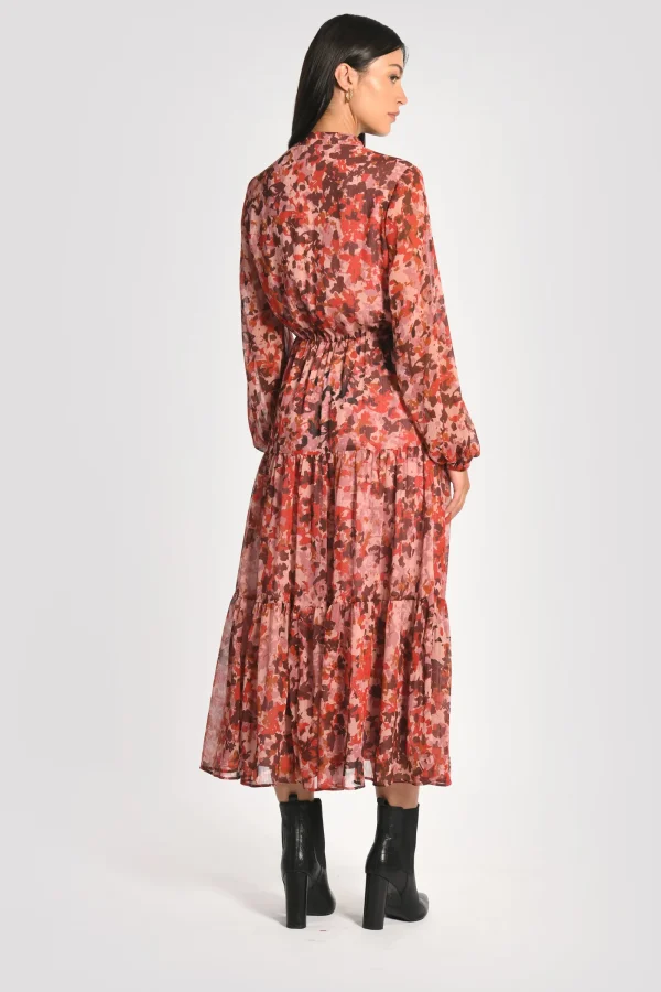 KOOKAÏ ROBE LONGUE IMPRIMÉE CONSTANCE MULTI BORDEAUX Multibordeaux Hot