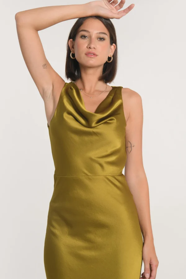 KOOKAÏ ROBE LONGUE SATIN PATTY Bronze New