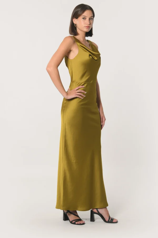 KOOKAÏ ROBE LONGUE SATIN PATTY Bronze New