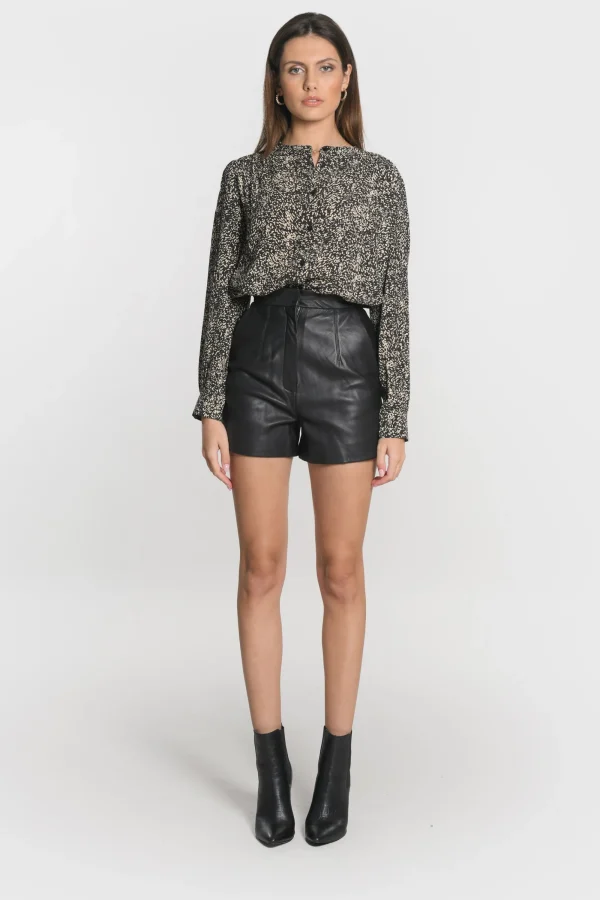 KOOKAÏ Short en cuir Wren Black Sale