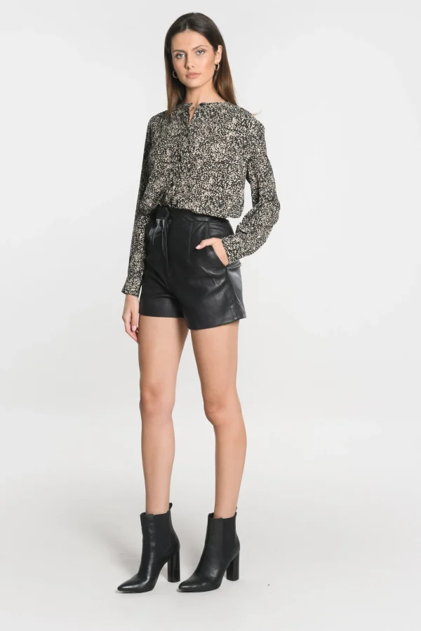 KOOKAÏ Short en cuir Wren Black Sale