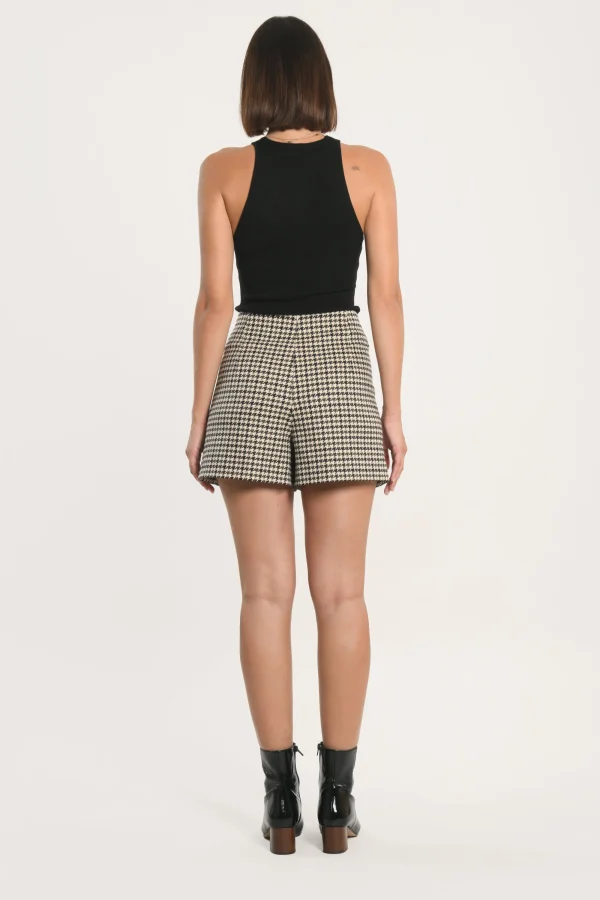 KOOKAÏ SHORT MARVIN PIED DE POULE Kaki Cheap