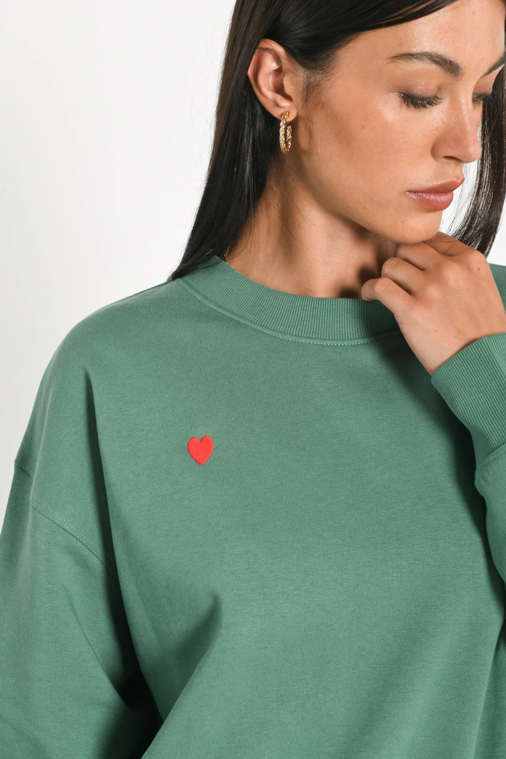 sweatshirt_coeur__suzy__g_2.webp KOOKAÏ SWEATSHIRT COEUR - SUZY - Green Best