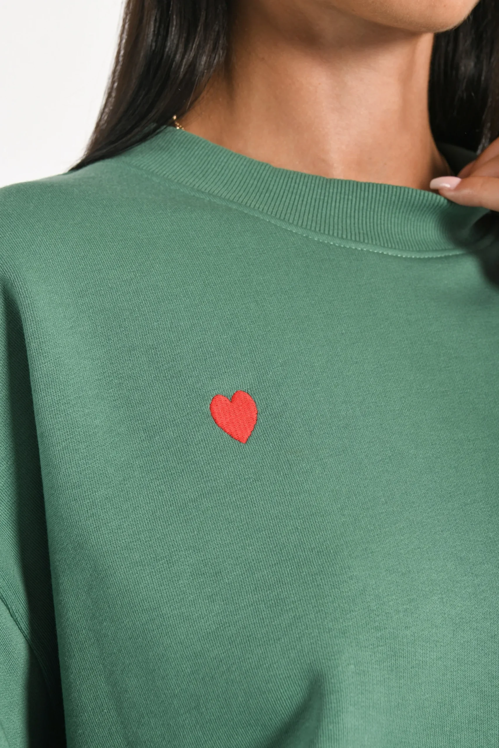 sweatshirt_coeur__suzy__g_4.webp KOOKAÏ SWEATSHIRT COEUR - SUZY - Green Best