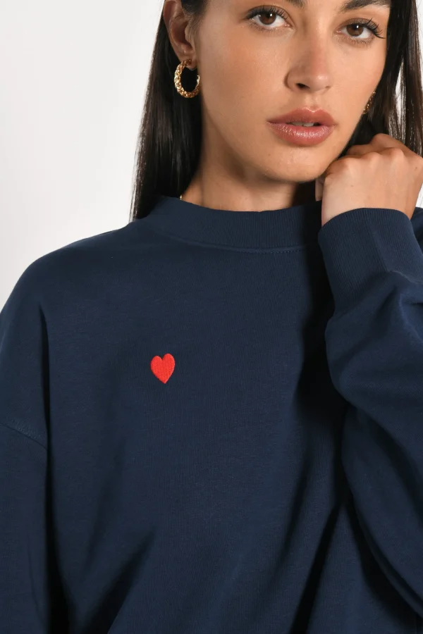 KOOKAÏ SWEATSHIRT COEUR - SUZY - Navy Best