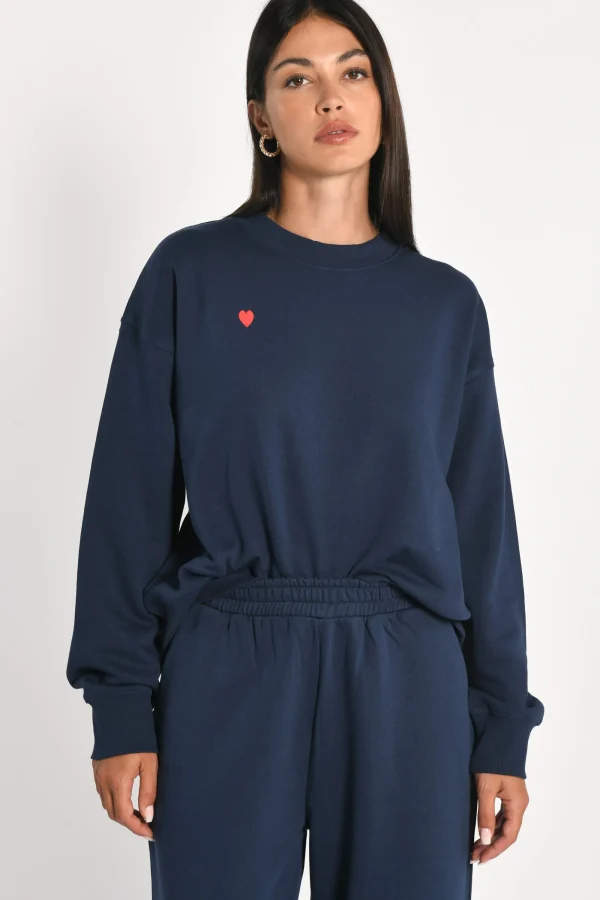 KOOKAÏ SWEATSHIRT COEUR - SUZY - Navy Best
