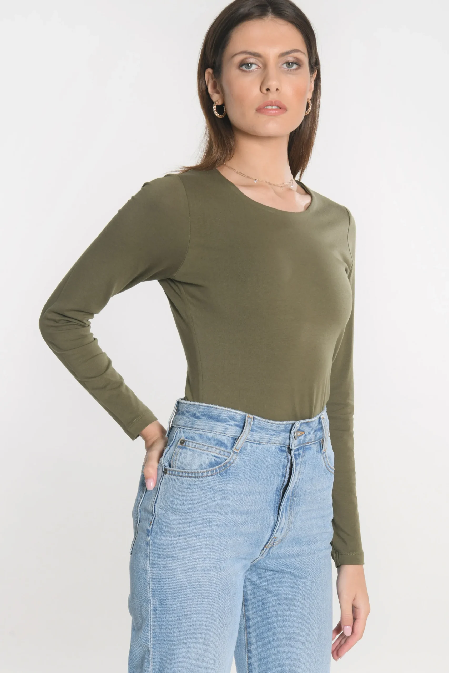 tee_shirt_col_rond_curt_k_1.webp KOOKAÏ TEE SHIRT COL ROND CURT Kaki Fashion