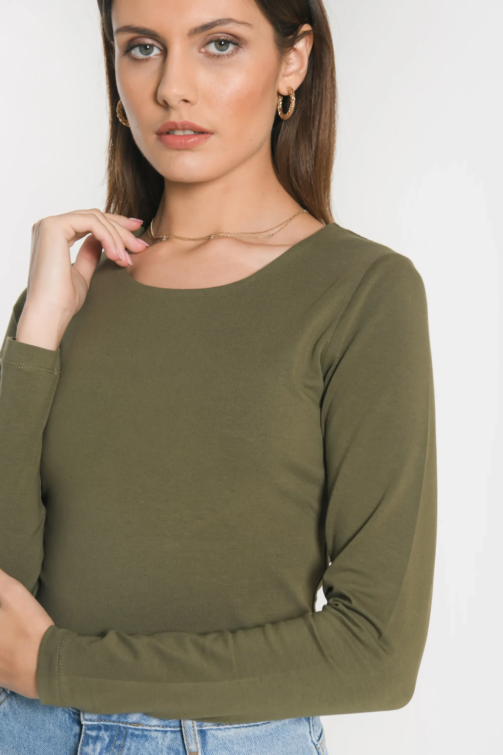 tee_shirt_col_rond_curt_k_3.webp KOOKAÏ TEE SHIRT COL ROND CURT Kaki Fashion