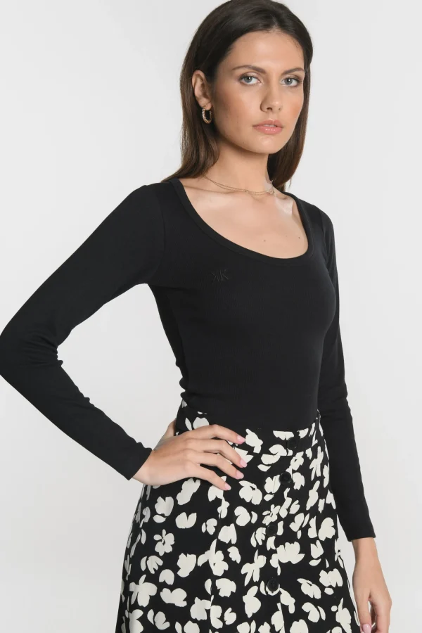 KOOKAÏ TEE SHIRT MERRY COL ROND Noir Cheap