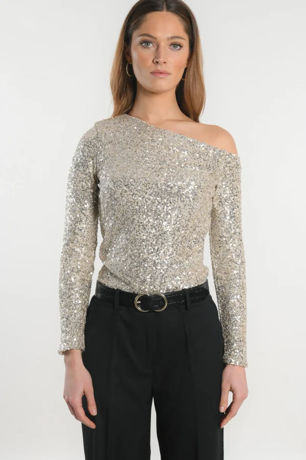 KOOKAÏ TOP MANCHES LONGUES - JAY - SILVER/GOLD Silvergold Clearance