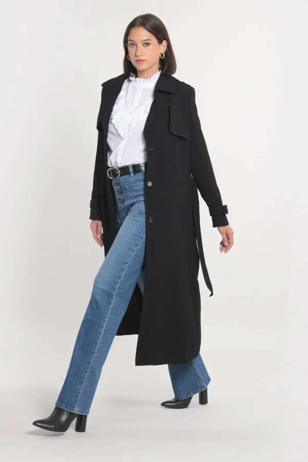 KOOKAÏ TRENCH LONG ASHER Noir Cheap