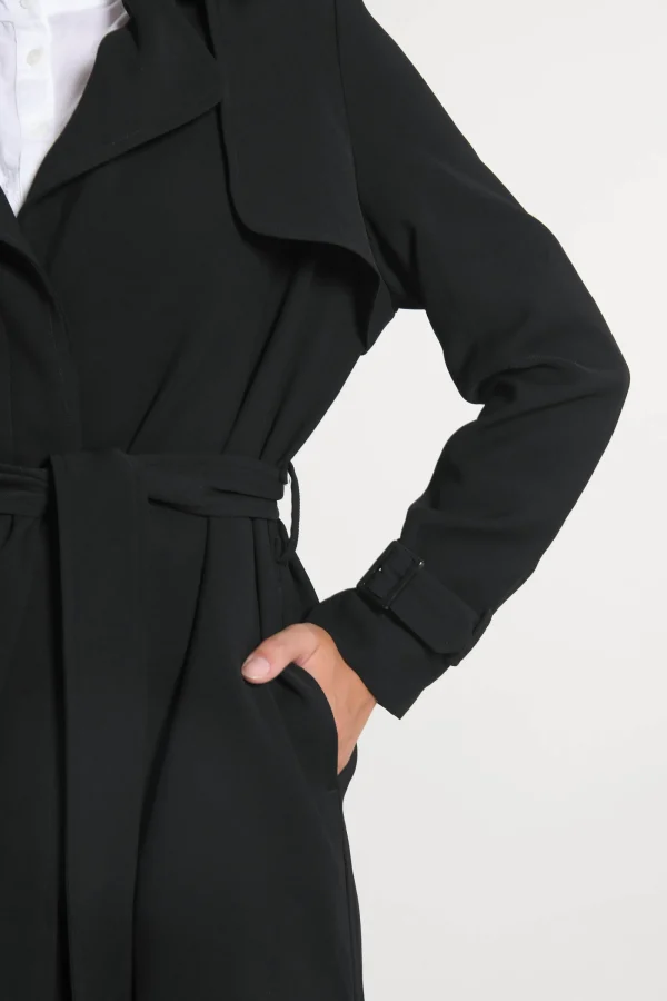 KOOKAÏ TRENCH LONG ASHER Noir Cheap