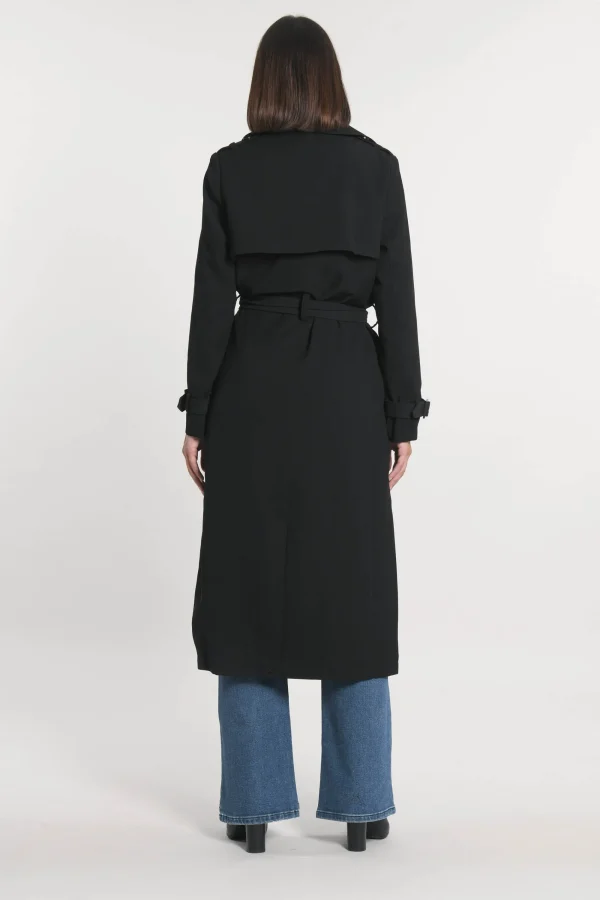 KOOKAÏ TRENCH LONG ASHER Noir Cheap