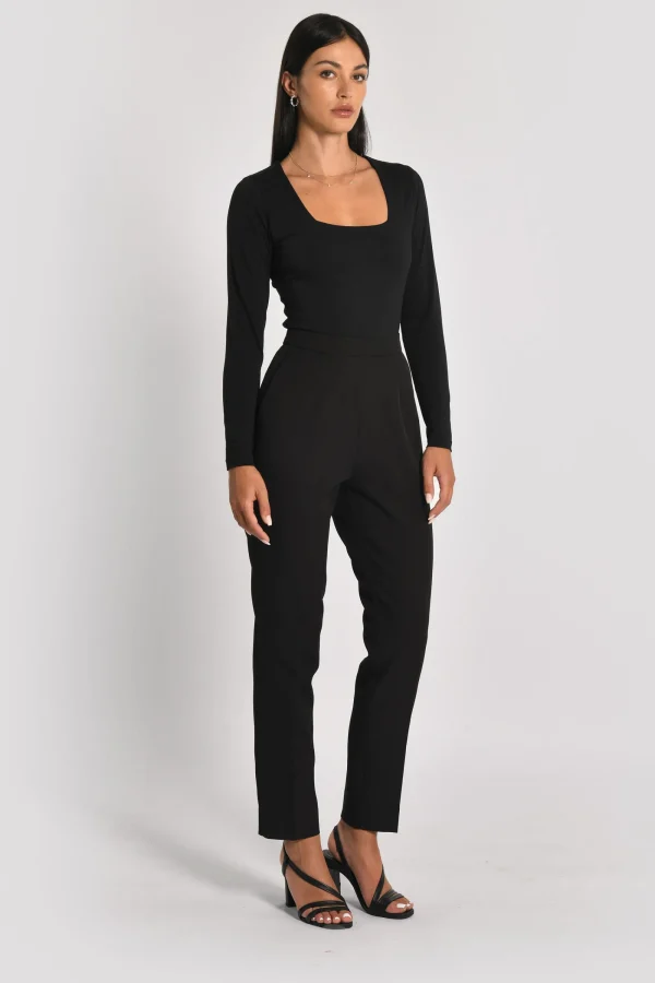 KOOKAÏ T-SHIRT COL CARRÉ CLEMENTINE Noir Discount