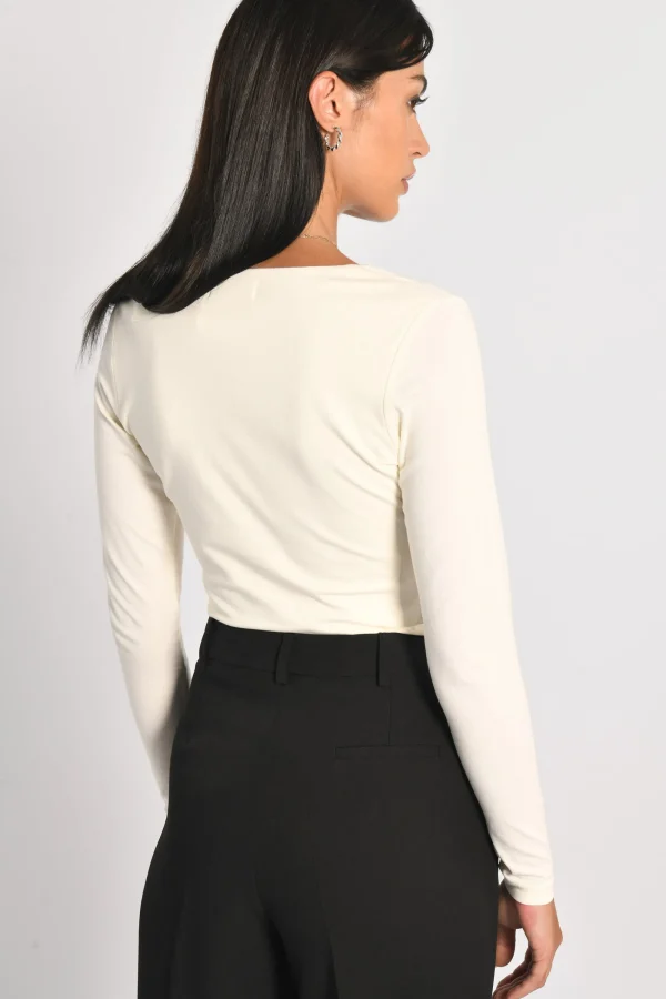 KOOKAÏ T-SHIRT COL CARRÉ CLÉMENTINE ÉCRU Ecru Best