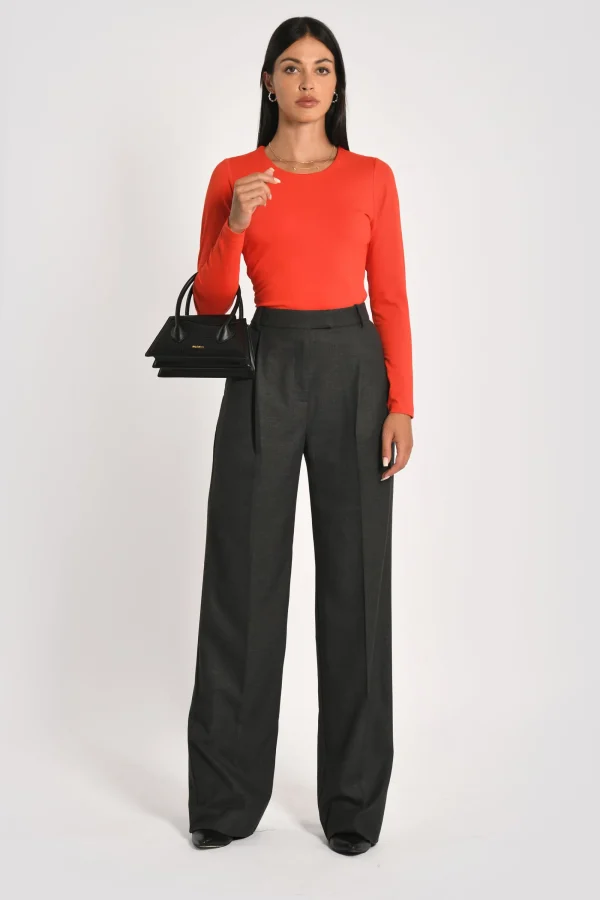 KOOKAÏ T-SHIRT COL ROND CURT Rouge Flash Sale