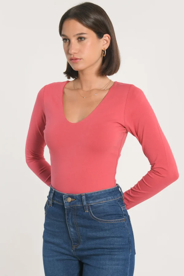 KOOKAÏ T-SHIRT COL V MATHILDA Berry Store