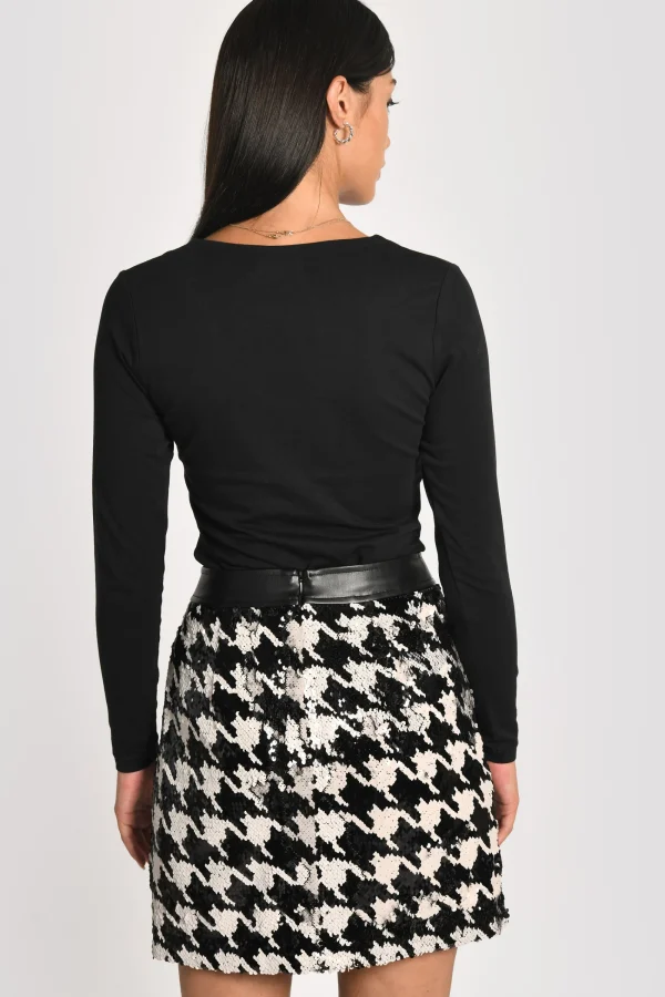 KOOKAÏ T-SHIRT COL V MATHILDA Noir Hot