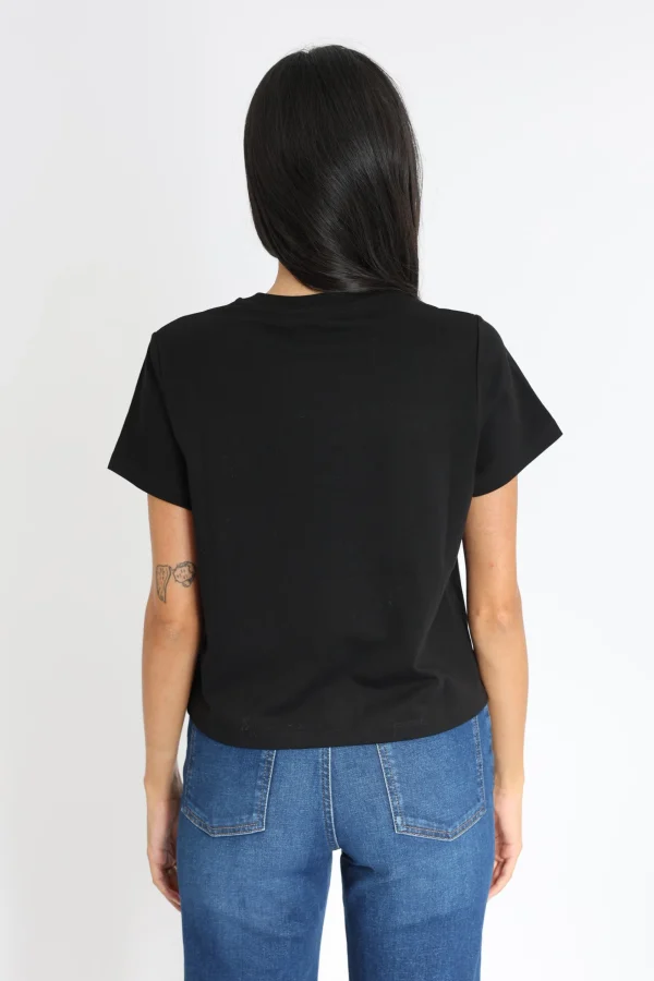 KOOKAÏ T-SHIRT CŒR STRASS LUNA Noir Best