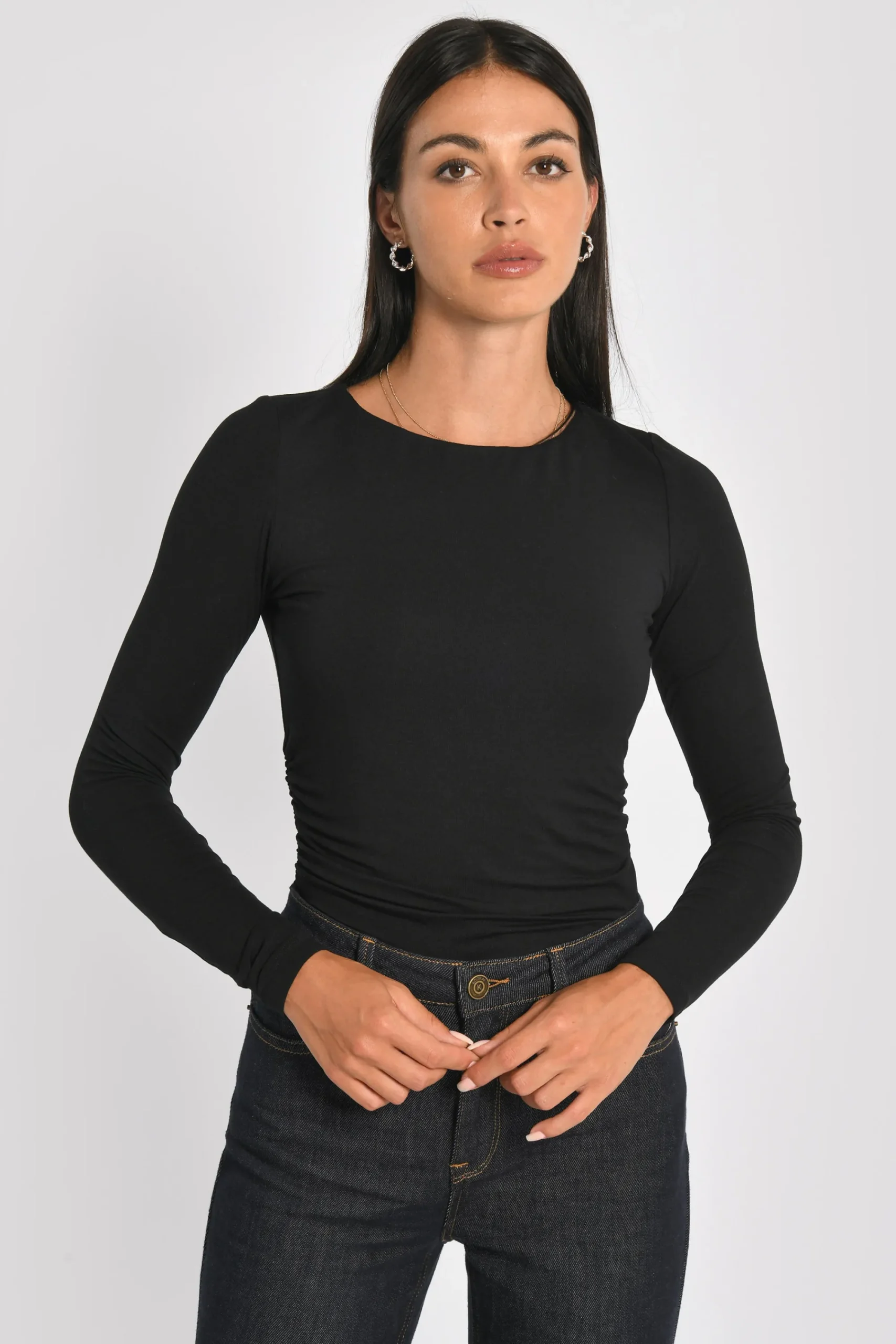 tshirt_drap_cotes_sia_noi_2.webp KOOKAÏ T-SHIRT DRAPÉ COTES SIA Noir Best