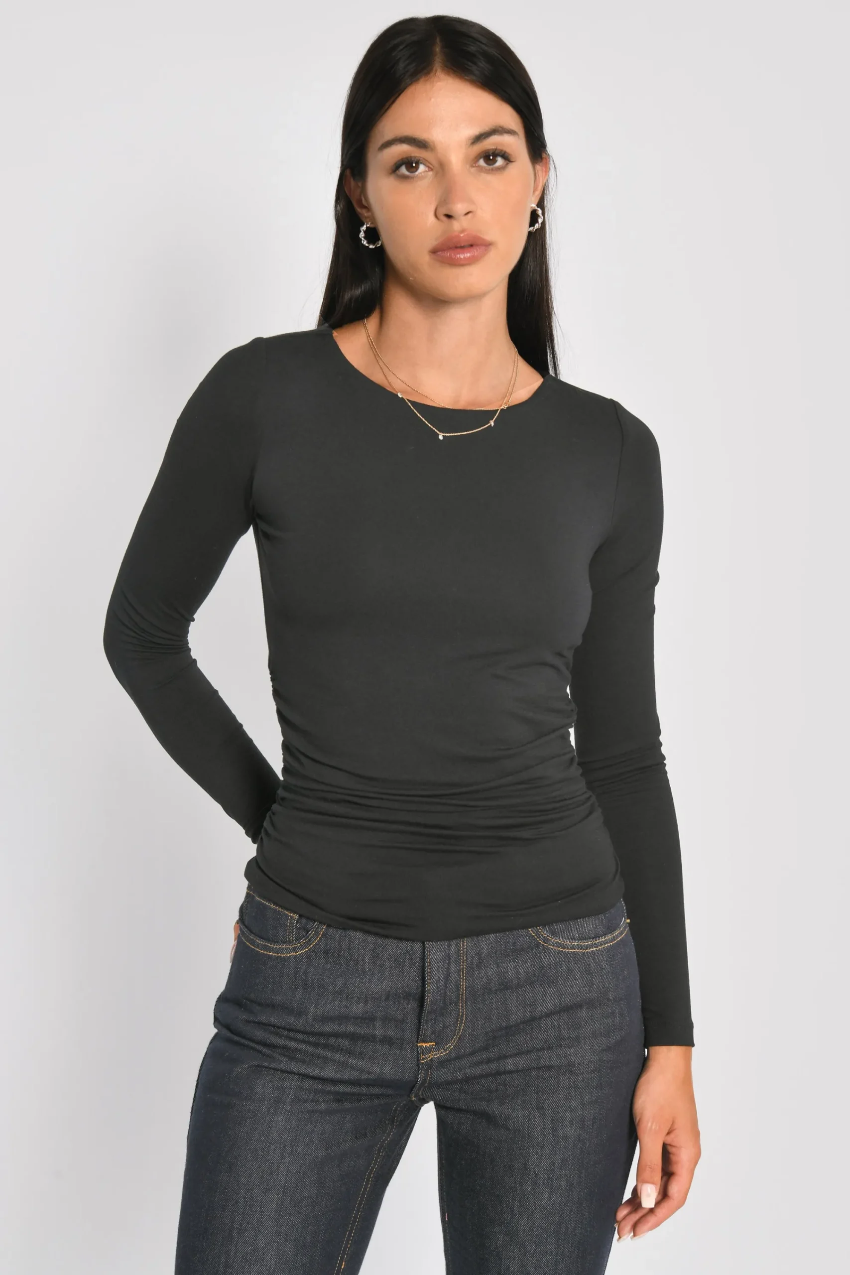 tshirt_drap_cotes_sia_noi_3.webp KOOKAÏ T-SHIRT DRAPÉ COTES SIA Noir Best