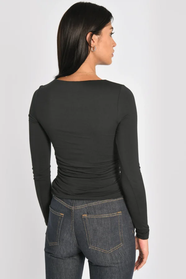 KOOKAÏ T-SHIRT DRAPÉ COTES SIA Noir Best