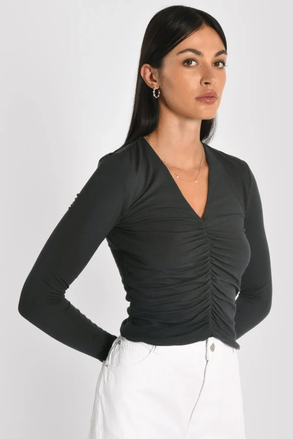 KOOKAÏ T-SHIRT V FRONCES BEA Noir New